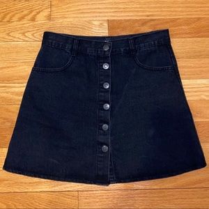Brandy Melville Black Button Up Denim Skirt